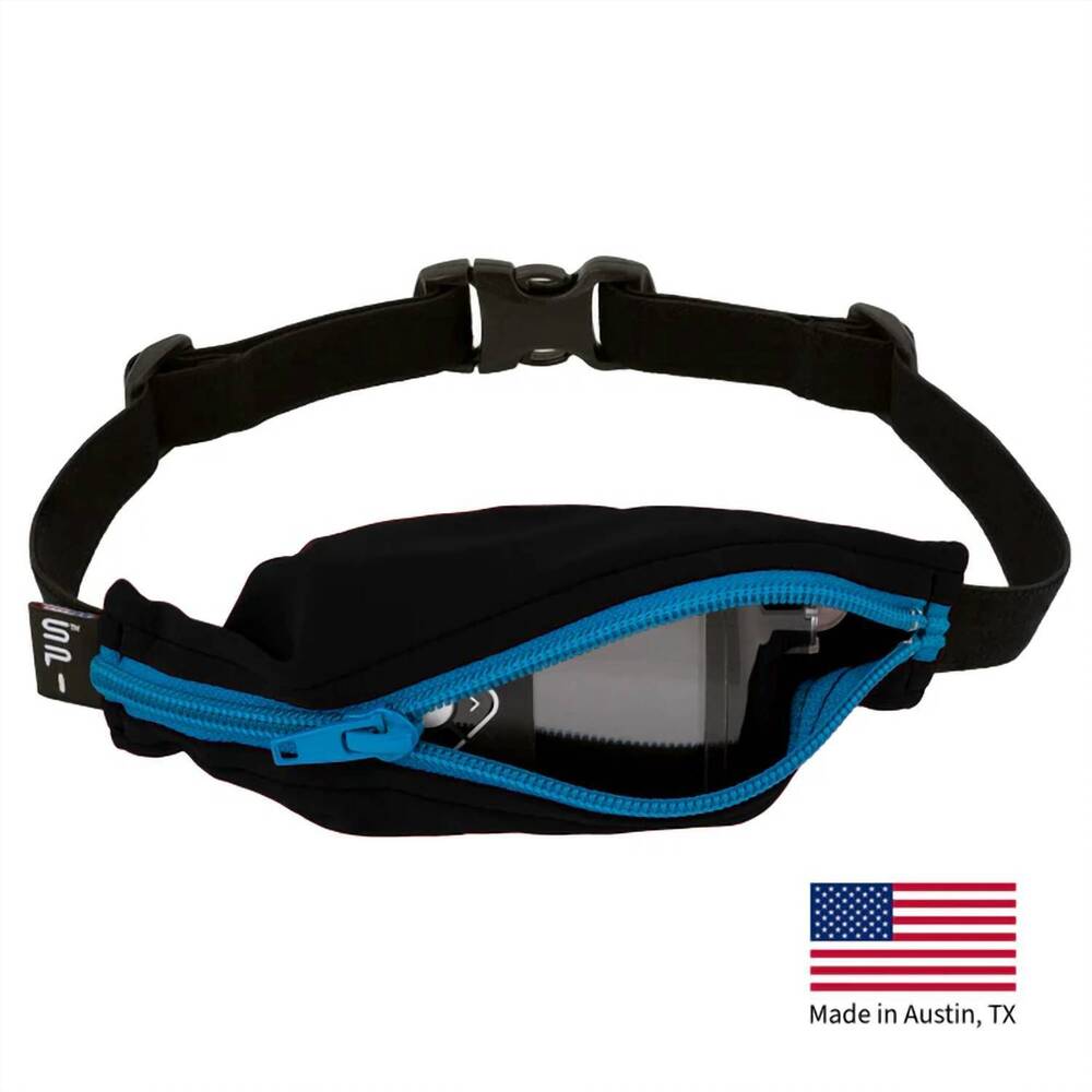 NEW SPIBELT kid's zipper bag in black with turquoise zipper